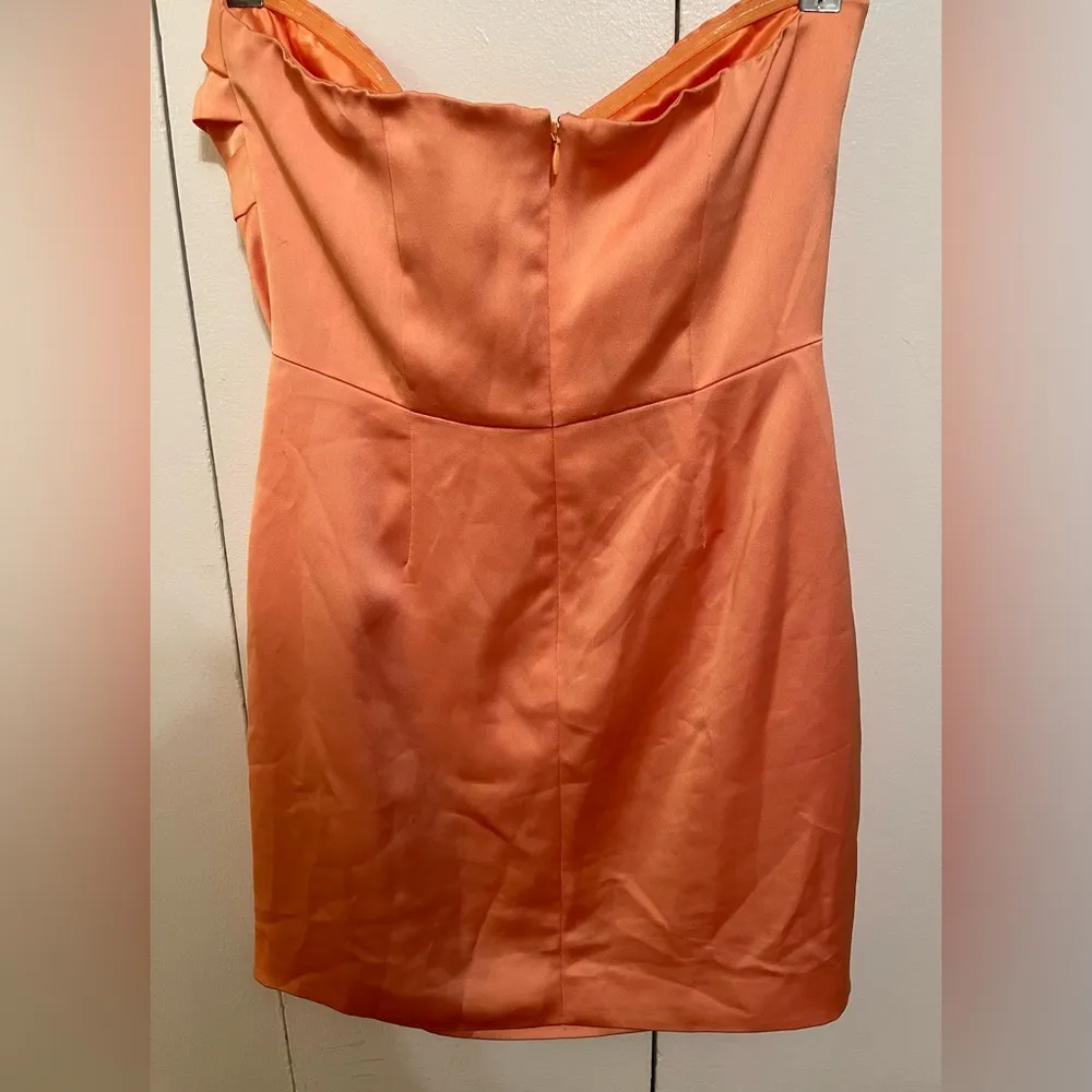 Ramy Brook Peach Knot Front Satin Mini Dress - Image 8