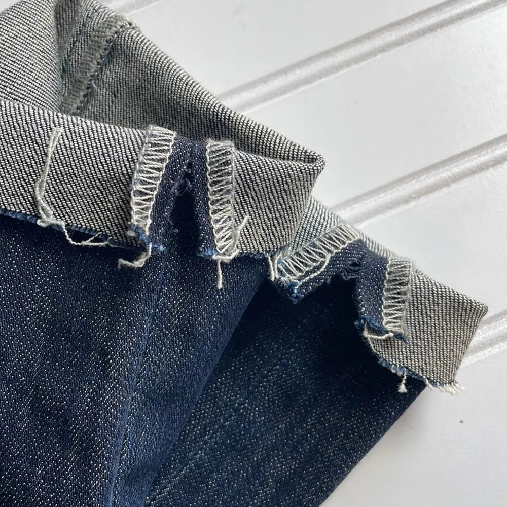 Genetic Denim Distressed Cropped Jeans Dark Blue Moon Size 26 Skinny Low Rise - Image 8