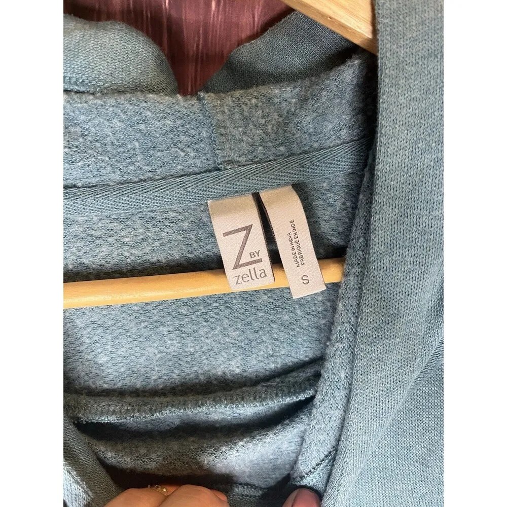 Z By Zella Athletic Sweater Womens S Teal Blue Long Sleeve Pullover Hoodie - Image 2