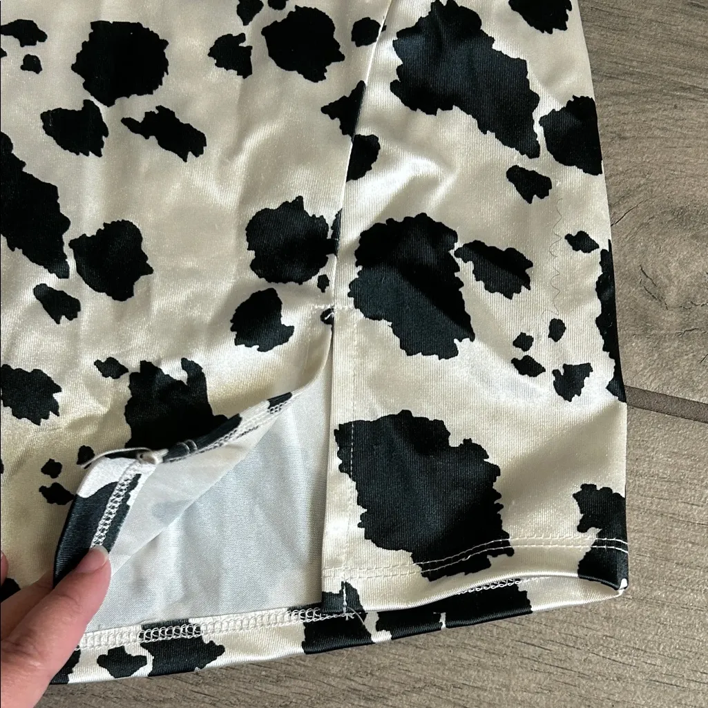 Monochrome Spaghetti Strap Mini Dress Black - Image 4