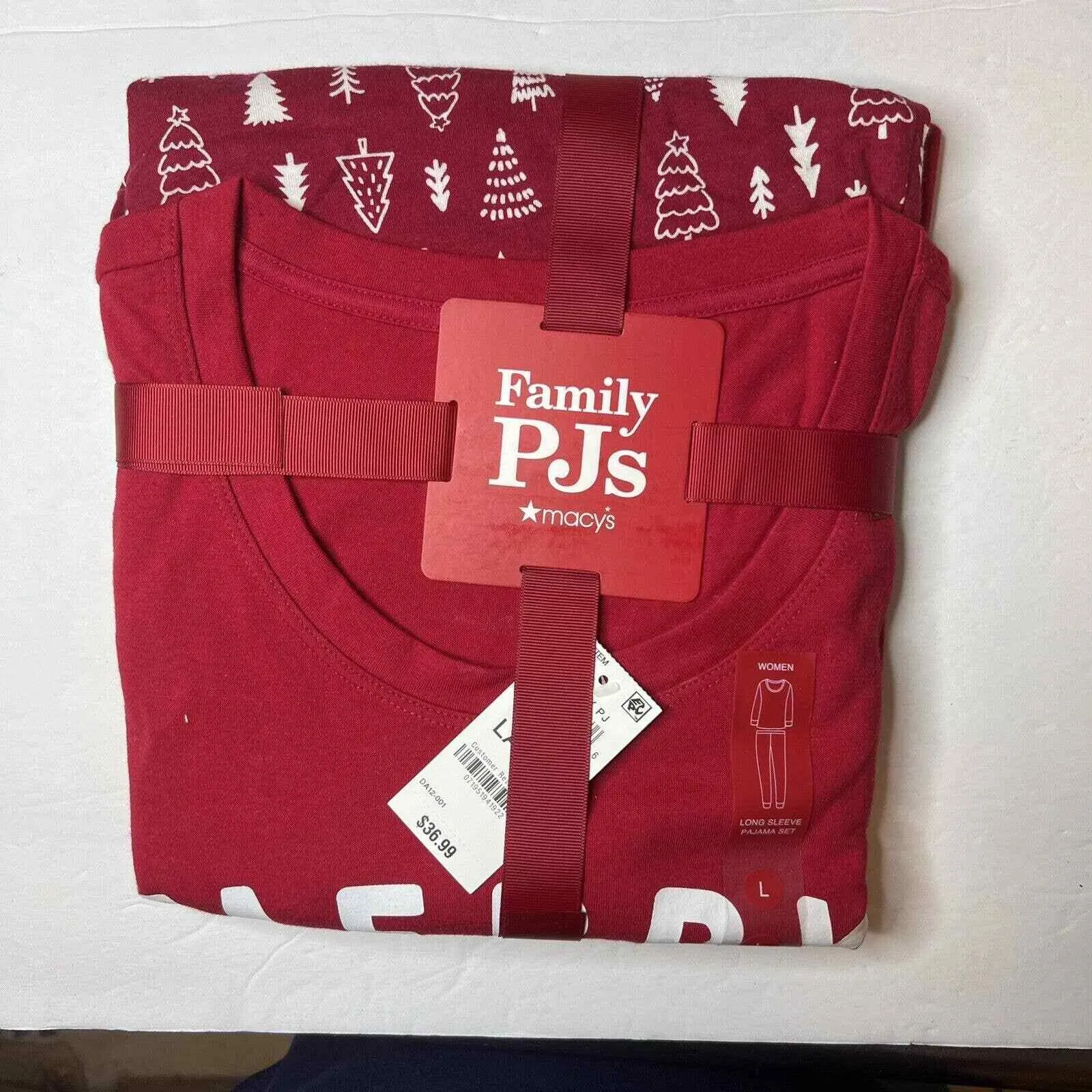 Family PJs Women's Christmas Trees 2PC Pajama Set Holiday Size Large New Red - Image 2