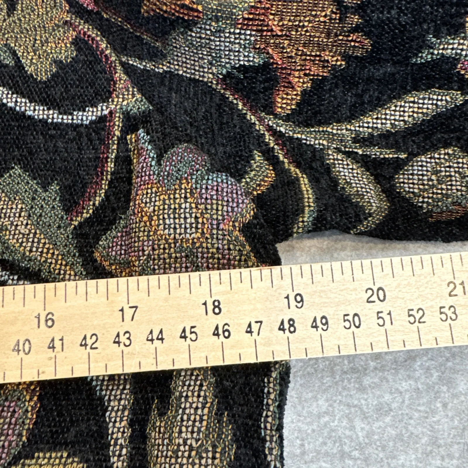 Vintage Dressbarn Tapestry Jacket Womens Medium Black Floral Print Dark Romantic - Image 12