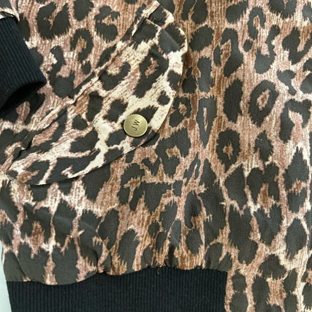 Johnny Was Brown and Black Leopard Print Jacket 100% Silk - Image 2