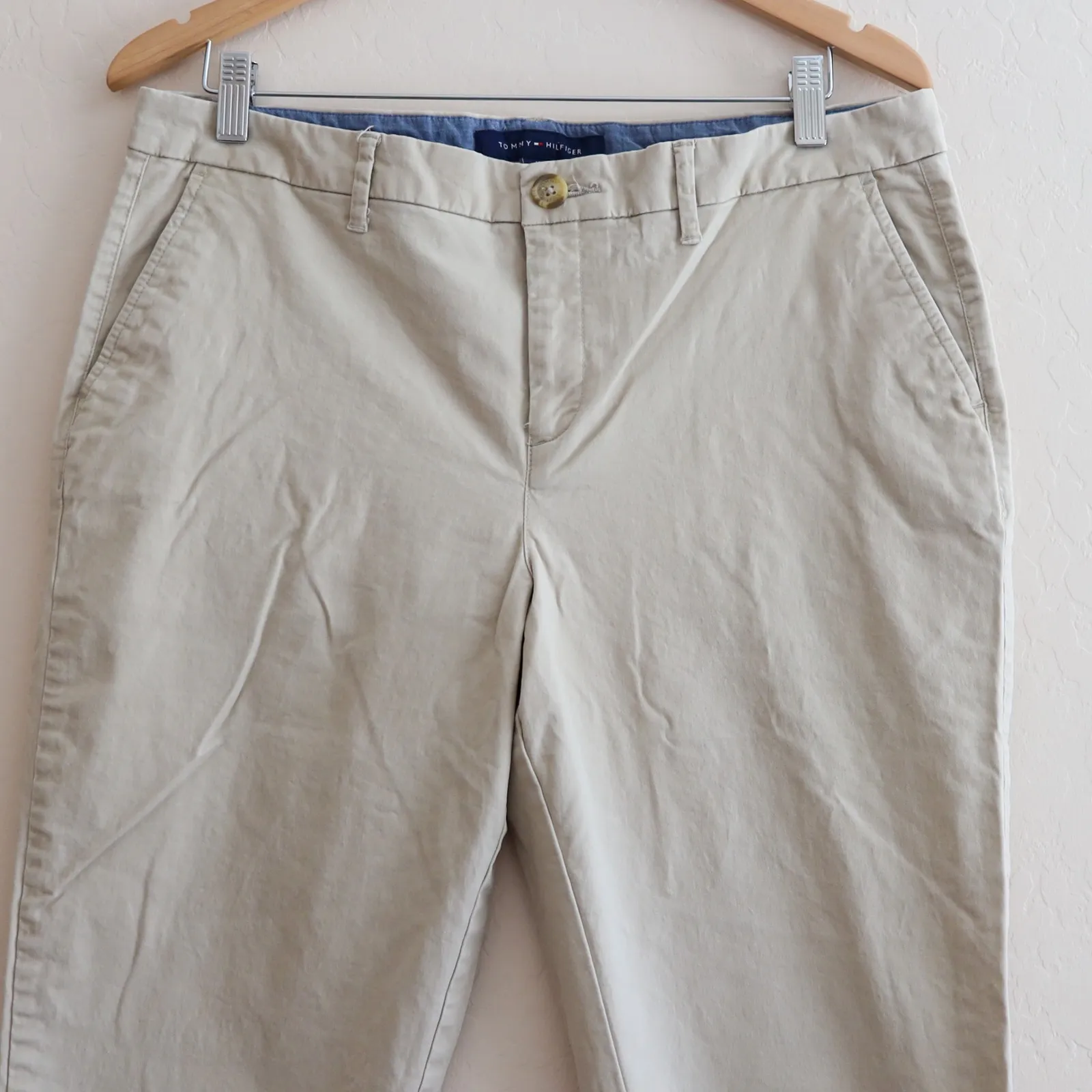 Tommy Hilfiger Hampton‎ Khaki Pants Straight Leg Chino Career Women's Size 14 - Image 3