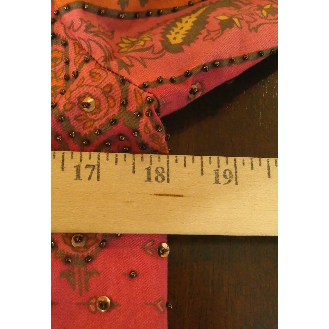 Susan Bristol  Vintage Womens Petite Medium Patchwork‎ Sequin Jacket Floral Boho - Image 5