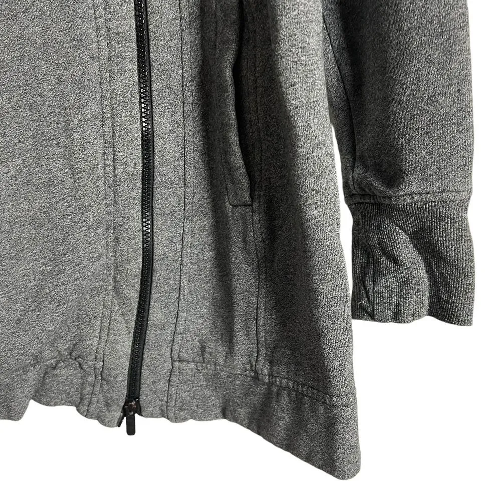 Lululemon Back To It Wrap Heathered Speckled Black Cotton Fleece Jacket Size 6 - Image 5