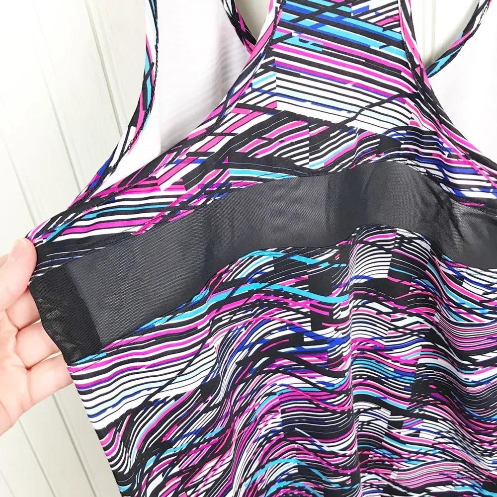 Fabletics Purple Digital Print Mary Racerbank Tank - Image 8