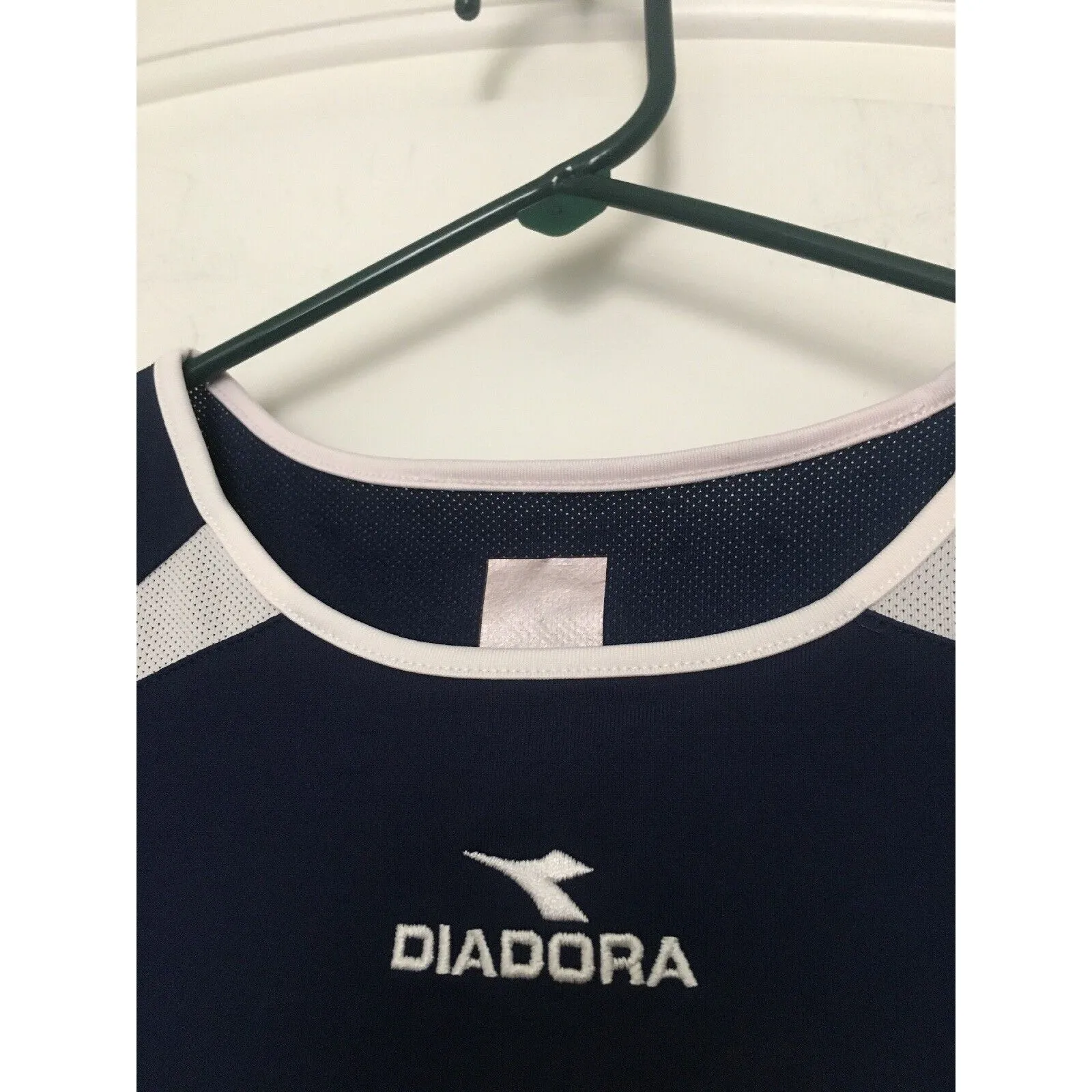 Diadora Shirt Womens XS Performance Top Shirt Round Neck Blue White Active - Image 4