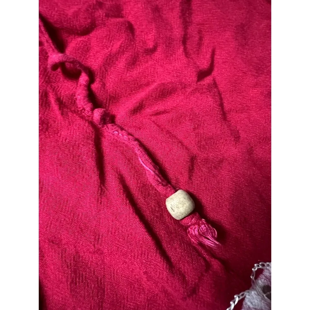 California Woman Free Size Red Pink Paisley Flowy Boho Beach Swimsuit Coverup Size M - Image 9