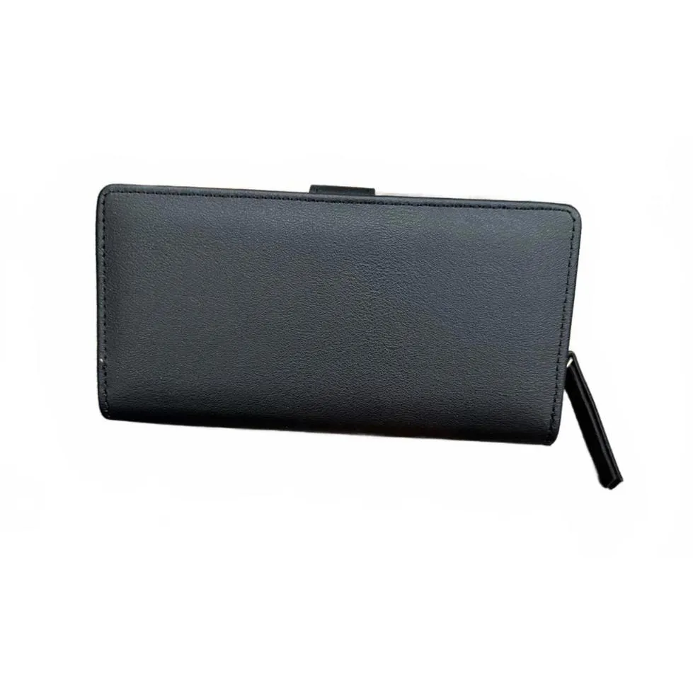 New Women's Black Envelope Wallet with Cutout Gold Leaves Bills Coins ID Cards - Image 2