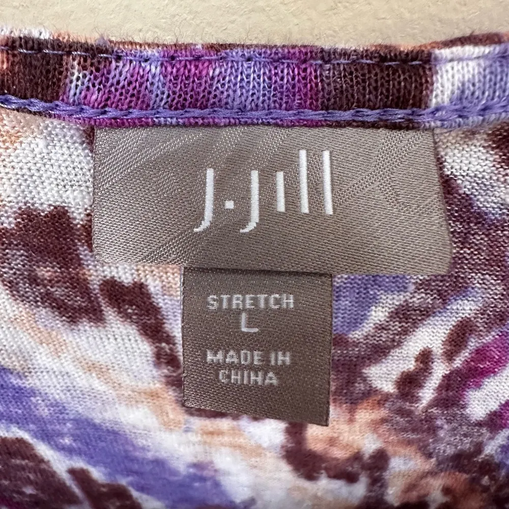 J. Jill 100% Linen Sleeveless Tank, Beautiful Purples, Scoop Neck Purple Size L - Image 3