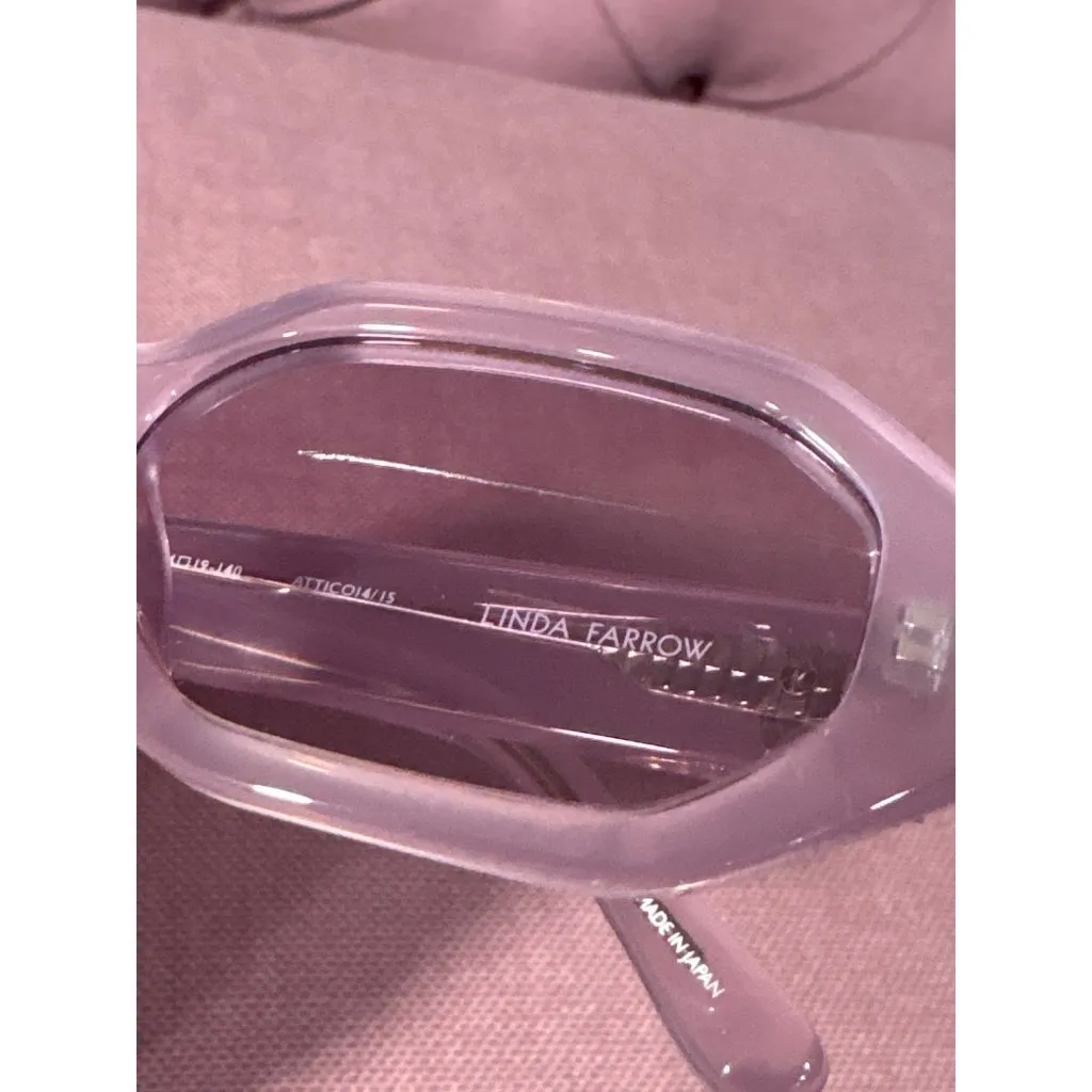 THE ATTICO X Linda Farrow Irene Sunglasses in Pink Silver With Case Womens - Image 6