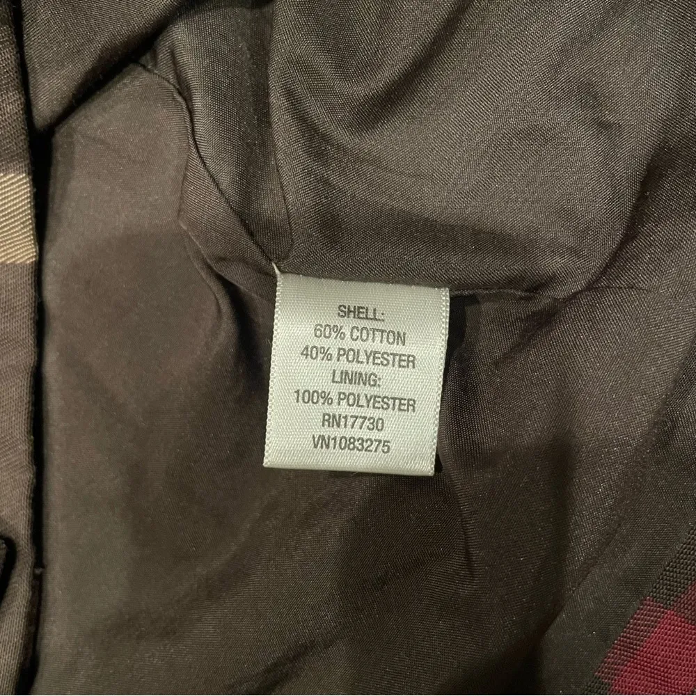 Brown/Maroon Plaid Trench Coat - Image 9