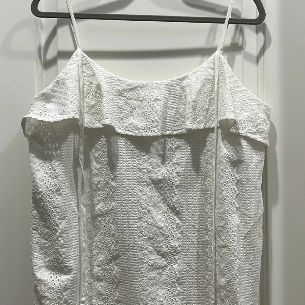 Talori White Eyelet Ruffled Mini Dress Sz M Size M - Image 2