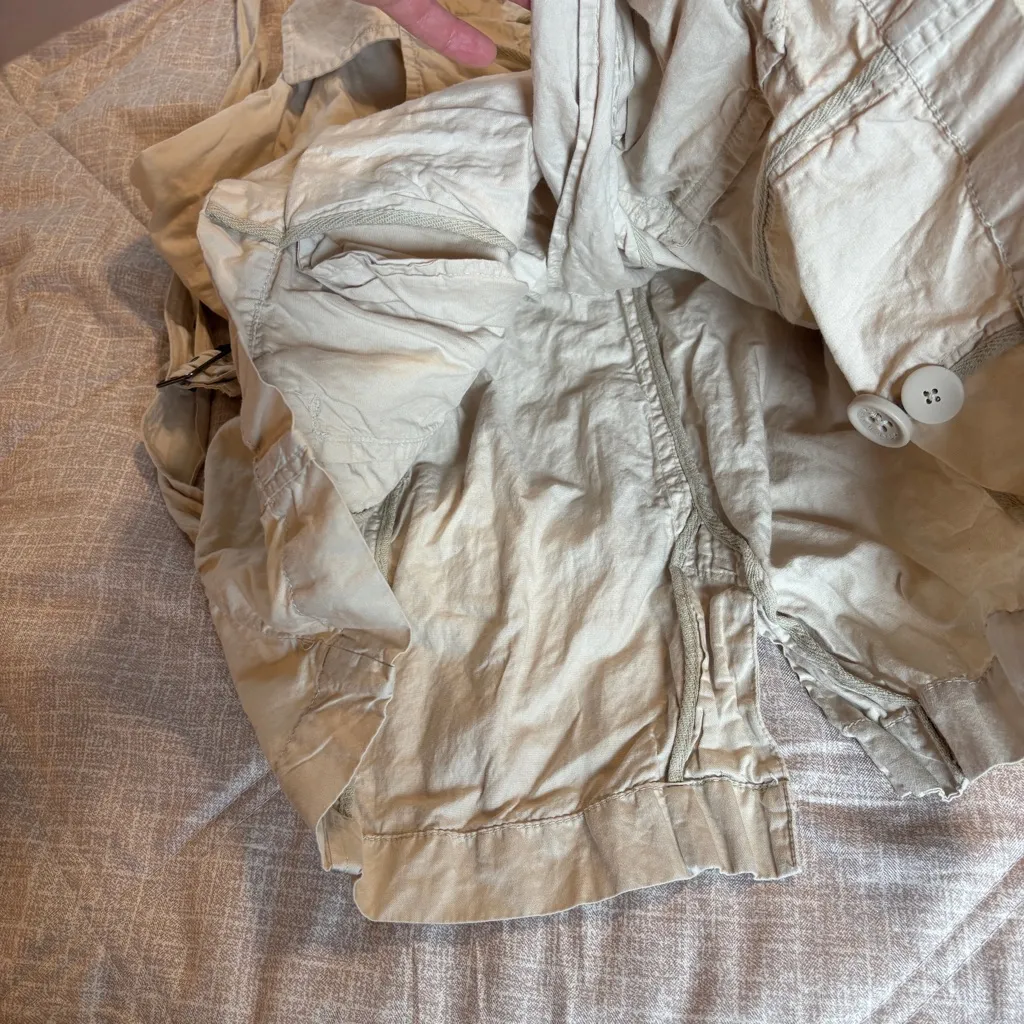 Vintage GAP Premium Khaki Jacket Women's M Double Breasted Military Buttons Belt - Image 13