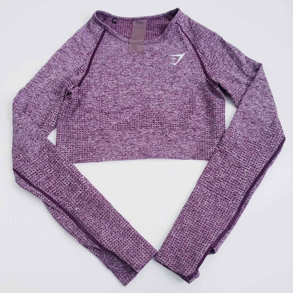 Gymshark Vital Seamless Long Sleeve Cropped Athletic Sports Top - Image 2