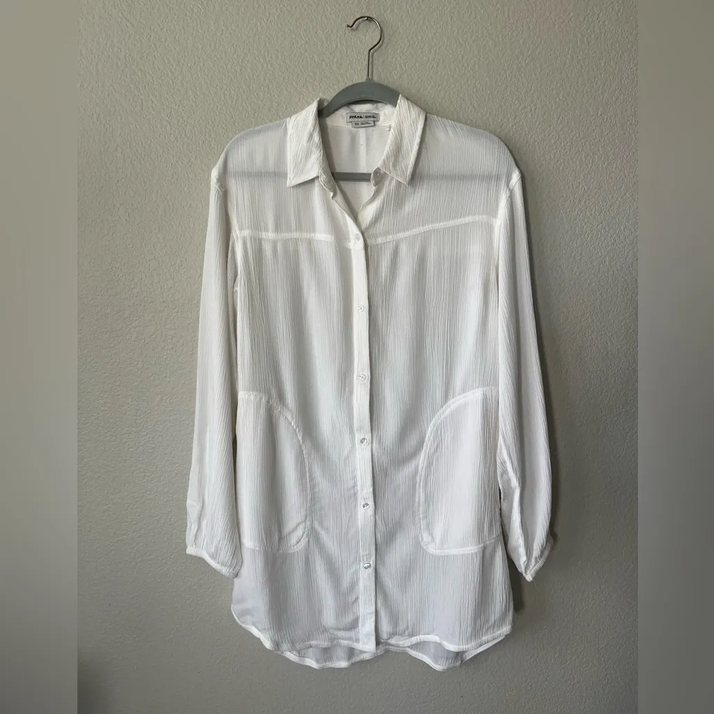 Prana Fernie Long Sleeve Button Down Shirt in White Women's Size XS - Image 4