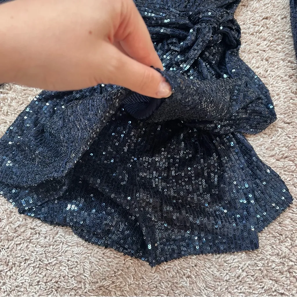 Free People Christa Sequin Long Sleeve Romper - Image 10