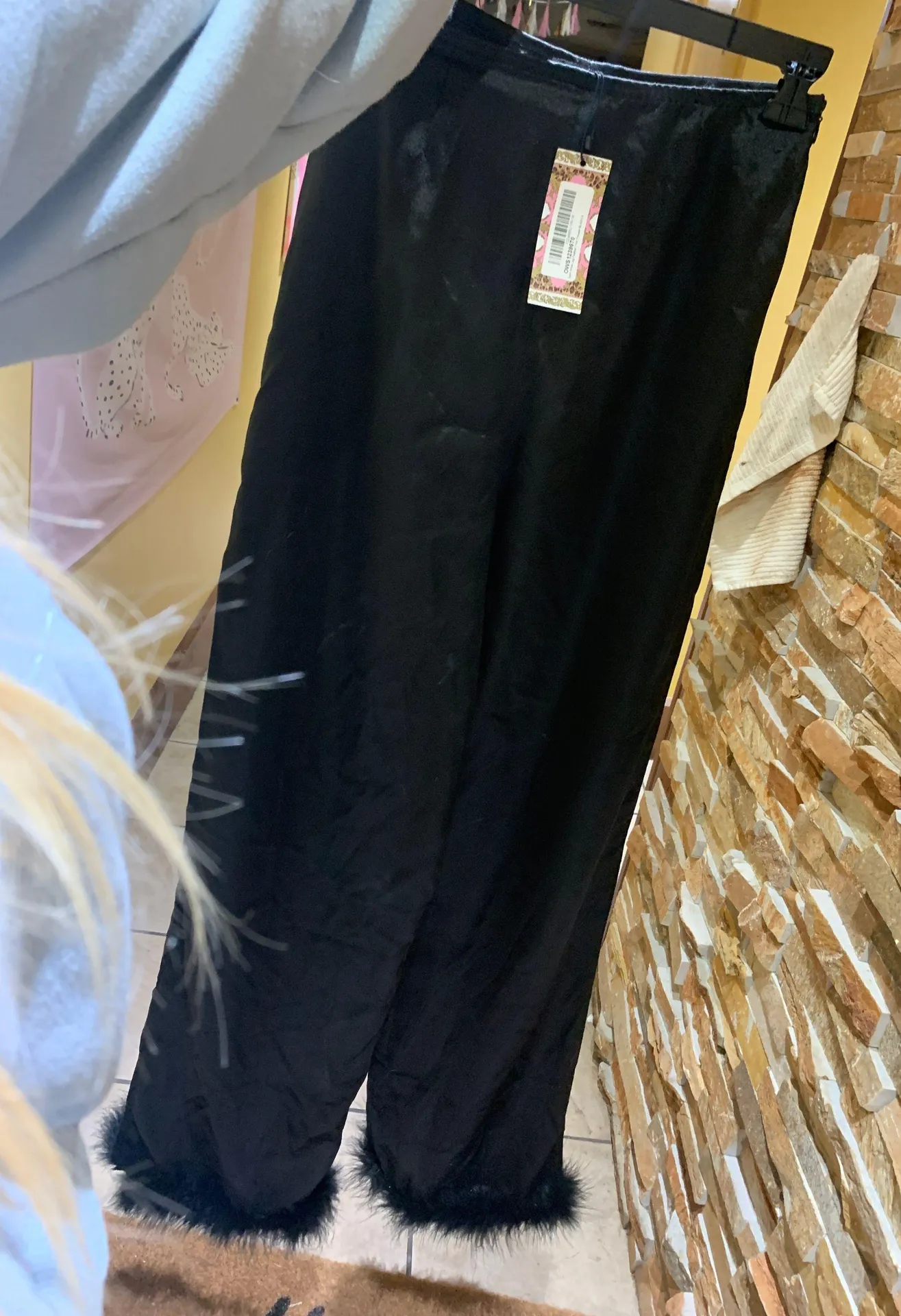 Boohoo Black Silk Feather Pants - Image 5