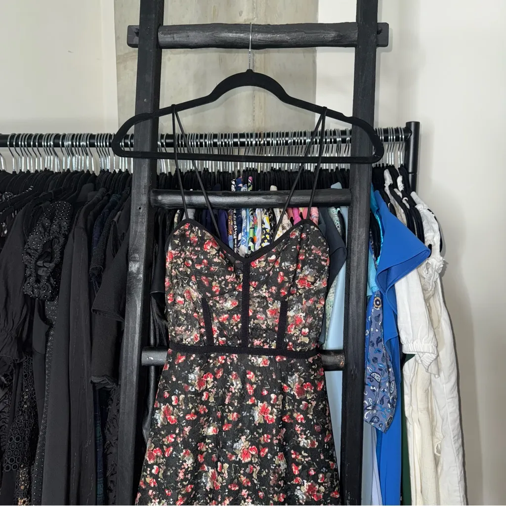 Allen Schwartz Eden Bustier Midi Dress Whimsigoth Cottage Goth Romantic Garden Black Size 0 - Image 10