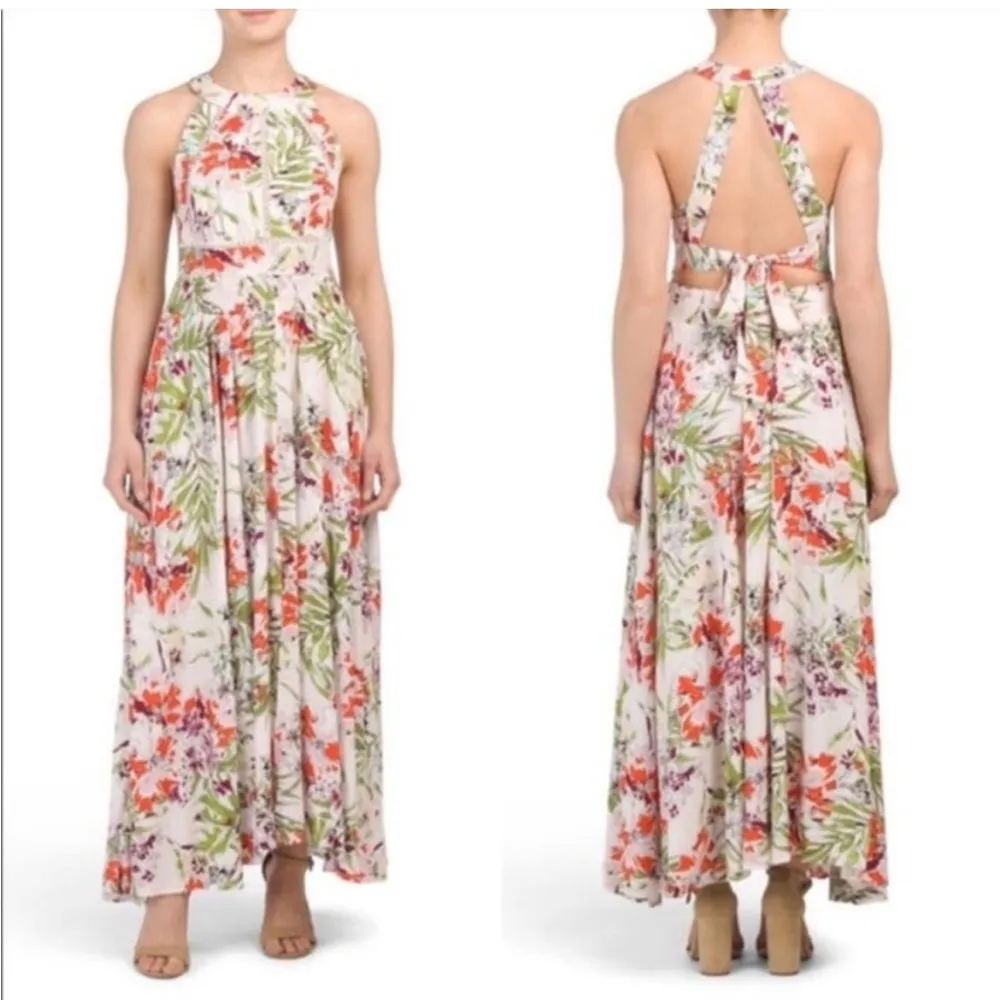 NWT Abel The Label Colorful Abstract Halter Maxi Dress Size Small - Image 14