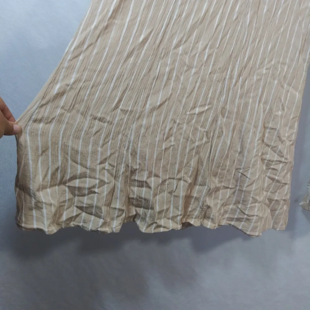 Ocean Drive  Cream Tan Multi Print Boho Wide Leg Pull On Pants Size M - Image 5