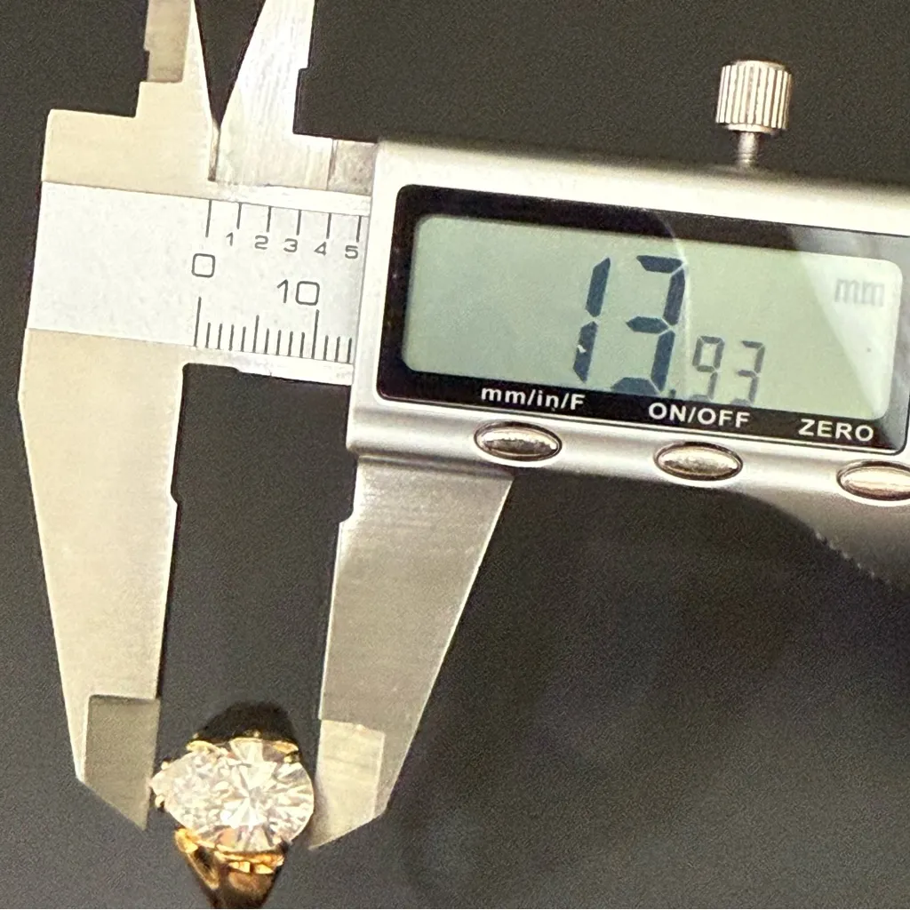 Vintage 925 Gold Over Sterling Silver Teardrop CZ Solitaire Women’s Ring Size 8 - Image 10