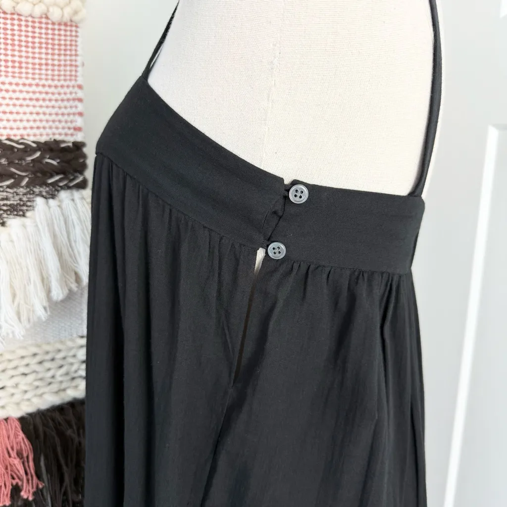 Jenni Kayne Summer Dress Square Neckline Tiered Linen Blend Black Sz S - Image 8