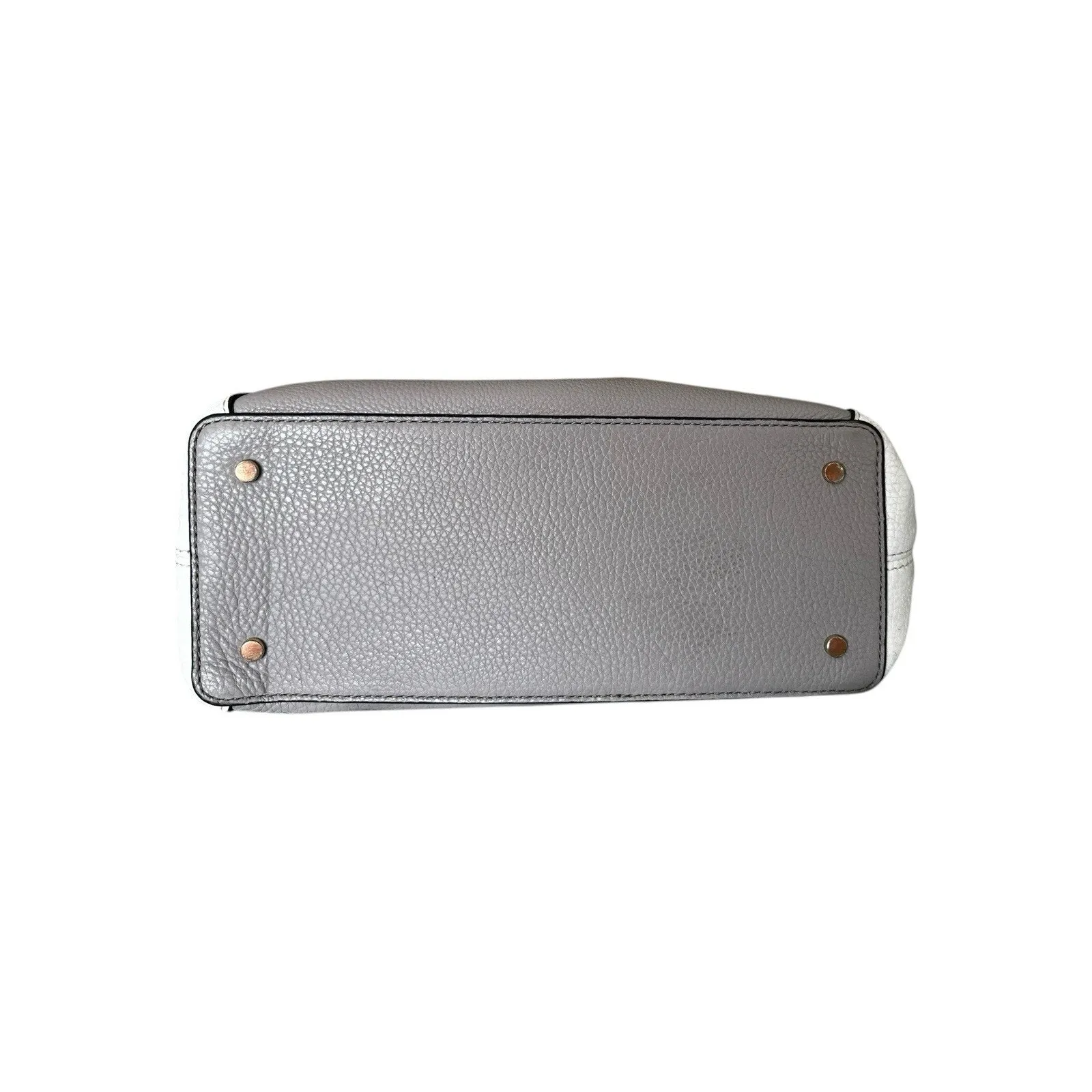 Kate Spade 3 Compartment Satchel Gray Cream Color Block Handbag Purse Crossbody - Image 3