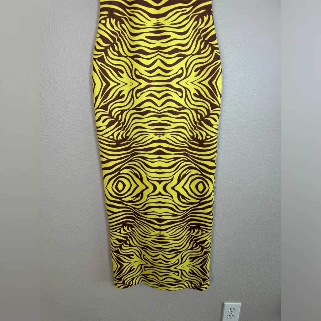 MESHKI LIMA Halter Zebra Print Halter Neck Midi Dress size XS - Image 11