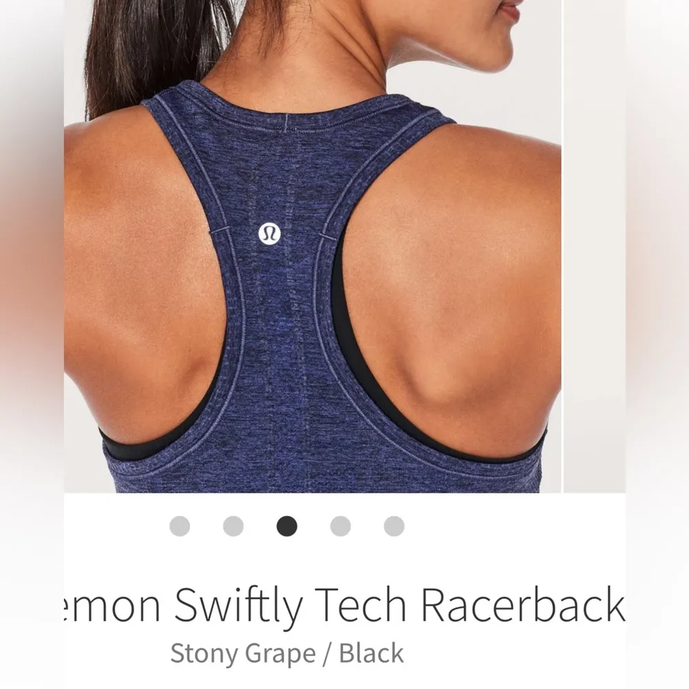 Lululemon Athletica Swiftly Tech Size 6 Racerback Seamless Sleeveless Navy Blue - Image 5