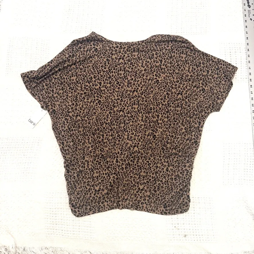 Bar III 3X cheetah print v neck twist front knot cap sleeve top TB 3017 - Image 6
