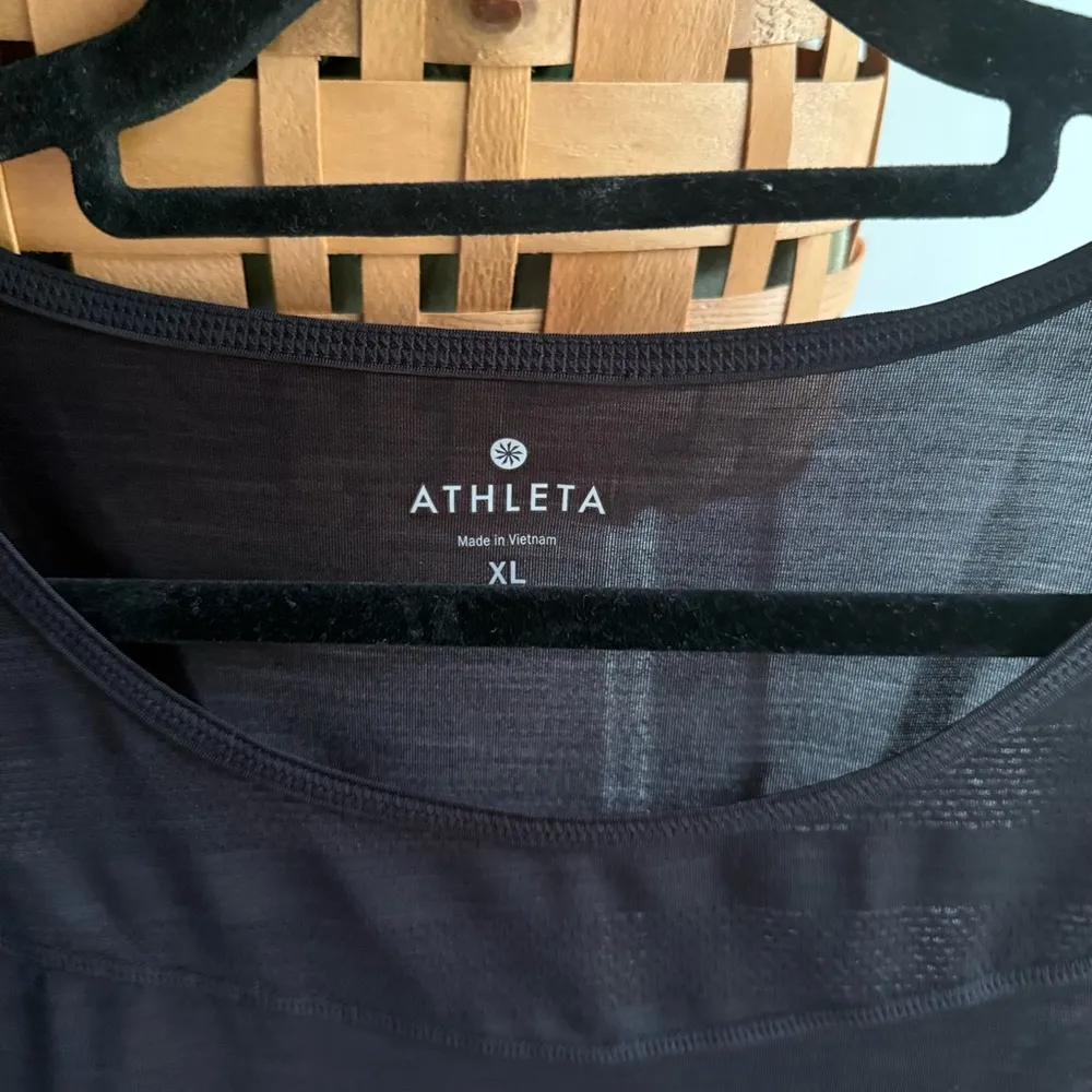 Athleta Black Sheer Long Sleeve Shirt - Image 3
