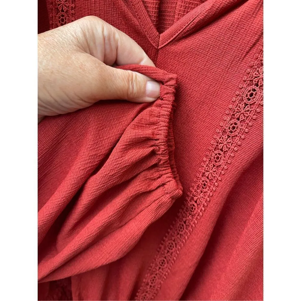 Full Circle trends 3X peasant style top. Red - Image 5