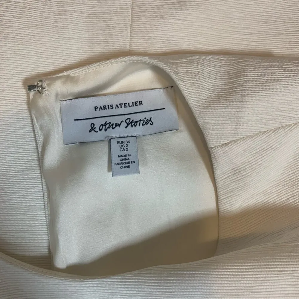 & OTHER STORIES Sleeveless Ladies Sz 2 NWT Minidress In Offwhite White - Image 4