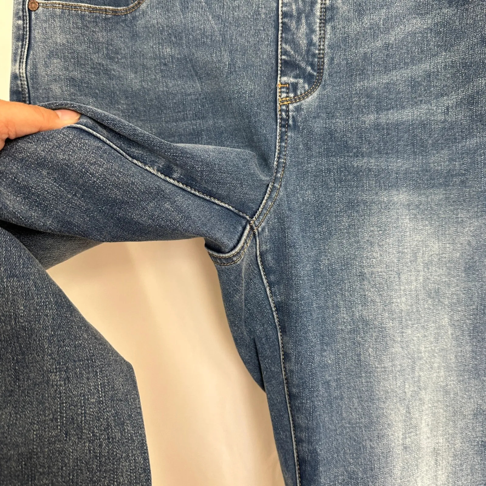 Soft Surroundings Denim Jeans Straight Leg Dark‎ Wash Casual Womens Petite Large - Image 4