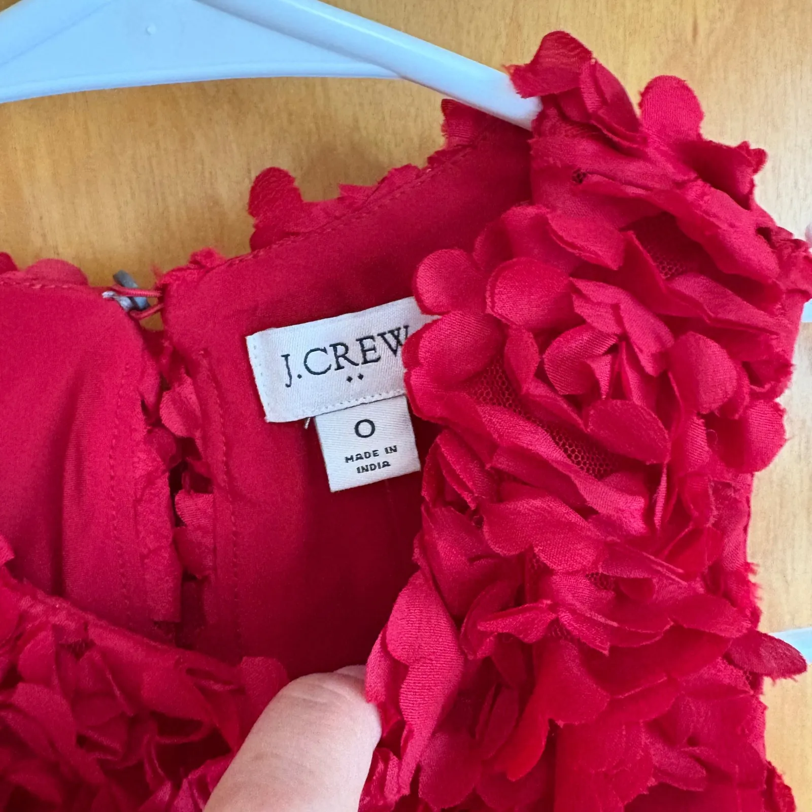 J.Crew Red Floral Rosette Dress Sleeveless Party‎ Cocktail Size 0 - Image 2