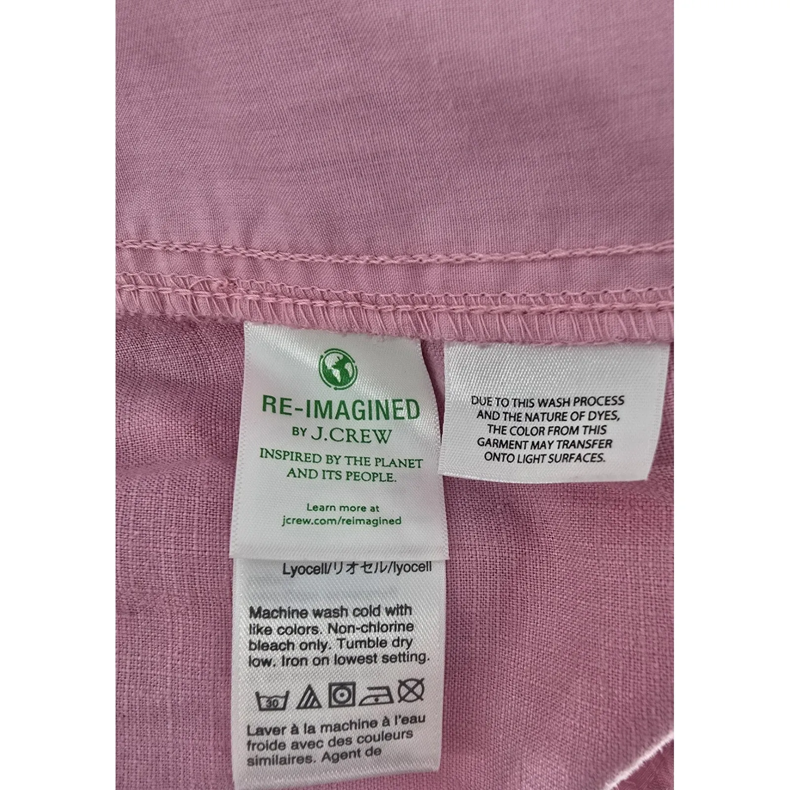 J. Crew‎ Tie Waist Seaside Pant Linen Blend In Pink Women's Size XL - Image 5