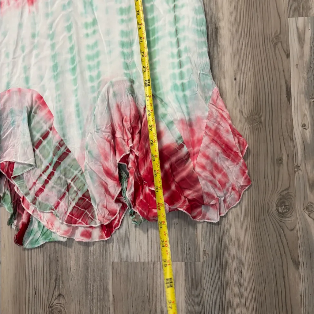 Entro Red and Green Tie-Dye Dress - Image 6