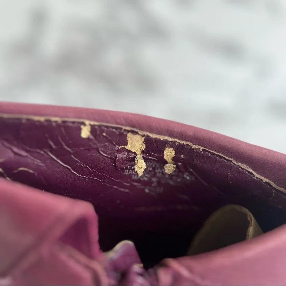 Nine West Zelman Booties Plum Purple Leather Heeled Almond Toe 8.5 - Image 10