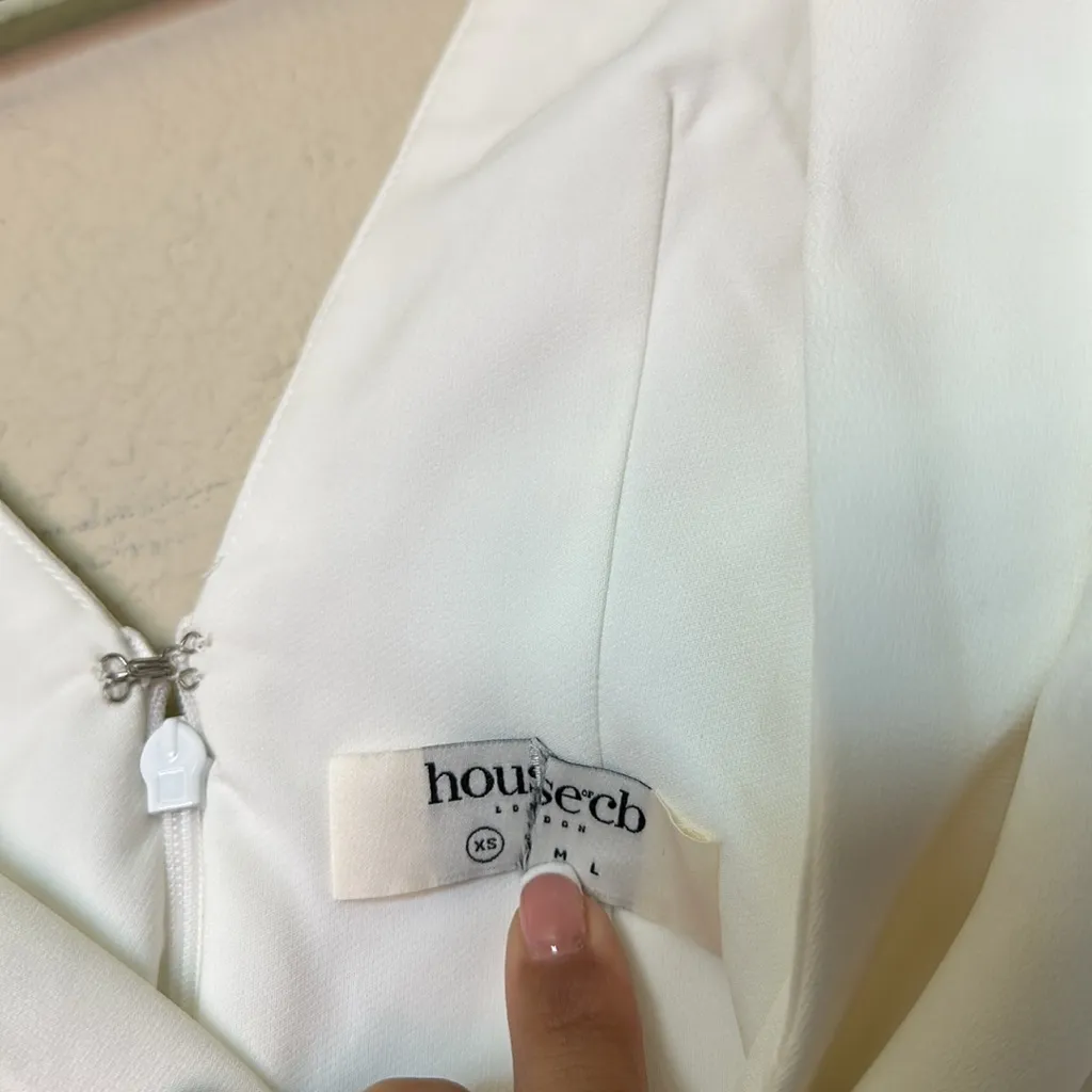 HOUSE OF CB OLYMPIA White Plunge‎ MINI DRESS NWOT Size S - Image 16