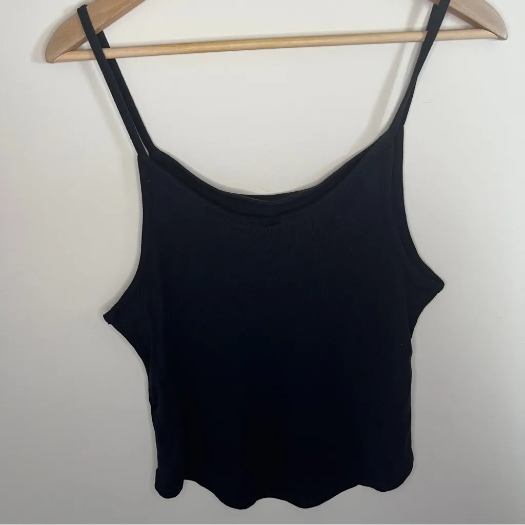 Free People Intimately Ribbed Tank Top Teens Size Large Black Comfort Textured - Image 3