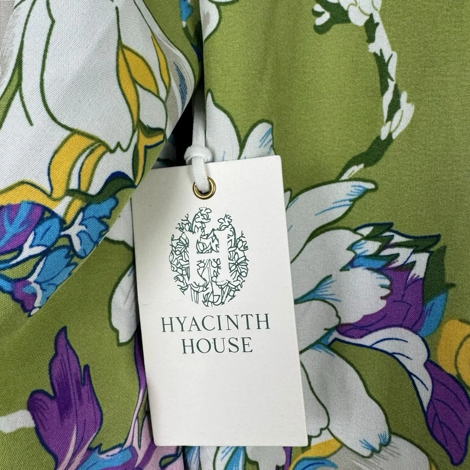 HYACINTH HOUSE Tuckernuck One Shoulder Sleeve Odelia Floral‎ Maxi Dress Sz M NWT Green Size M - Image 4