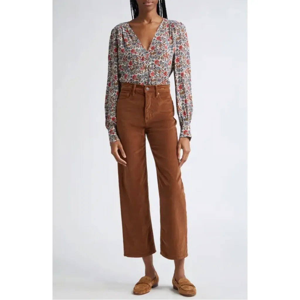 Veronica Beard Crosbie Wide Straight Leg
Crop Corduroy Pants Brown - Image 3