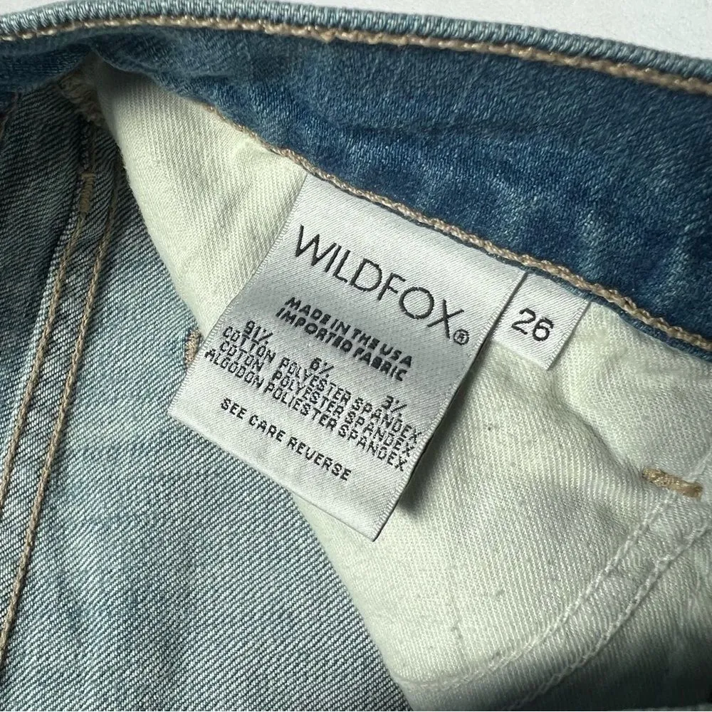 Wildfox Carmen Low Rise Distressed Light Blue Skinny Jeans Size 26 NWT - Image 8