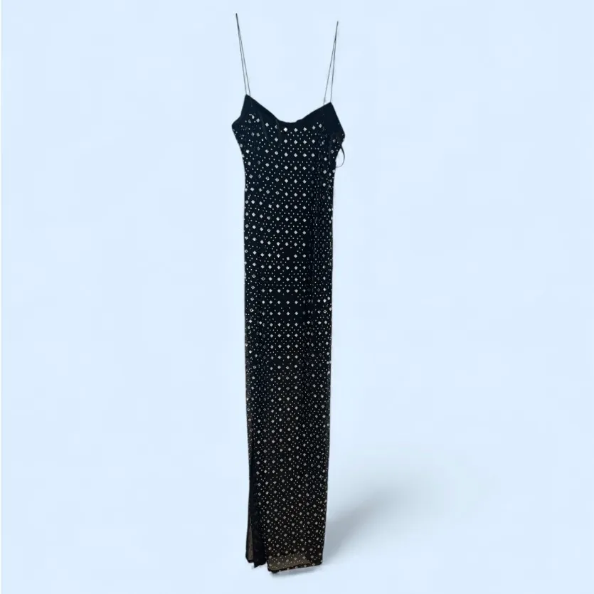 Woman’s Black Rhinestones Evening Dress - Image 5