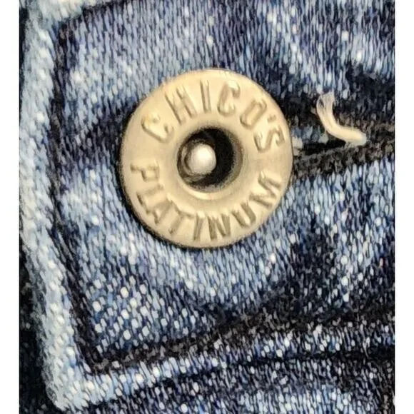 Chico's Platinum Classic Straight Leg Jeans Women's Denim Casual Wear Size‎ 1 - Image 6