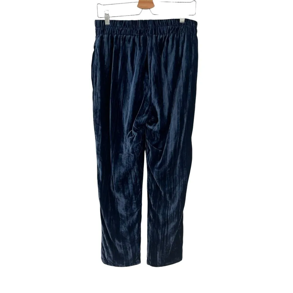 Anthropologie Tina + Jo Josephine Trousers‎ Velvet Tapered Crop Blue Size Medium - Image 8