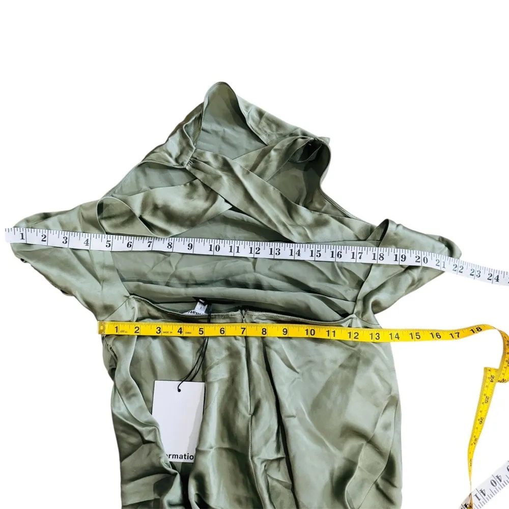 Reformation 100% silk cassette Dress in artichoke NEW - Image 8