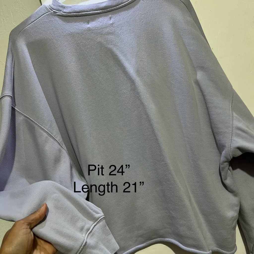 Oak & Fort Cropped Knit Sweater Shirt Crewneck Ladies Small Oversized :Box0013: Purple - Image 8